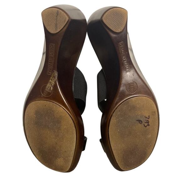 Italian Shoemakers Black Quiz Wedge Open Toe Sandal Women's Size 10 - Picture 6 of 7